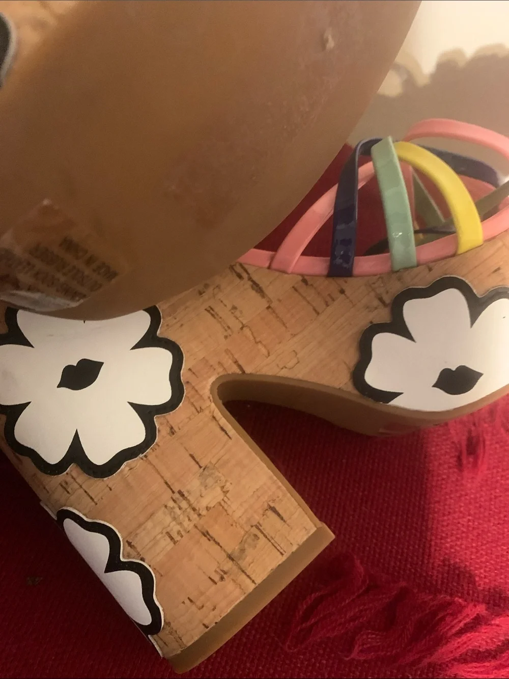 kate spade Pink Multicolor Floral-Strap Wedge Sandals